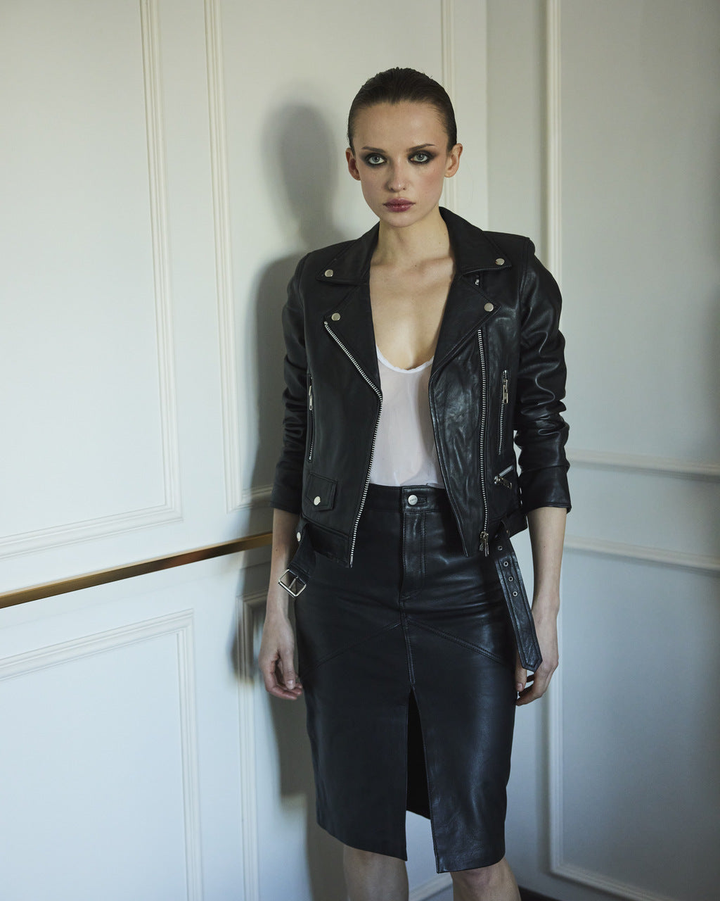 Cuero Chaqueta Para Vestido De Noche Chaqueta De Cuero Para Mujer