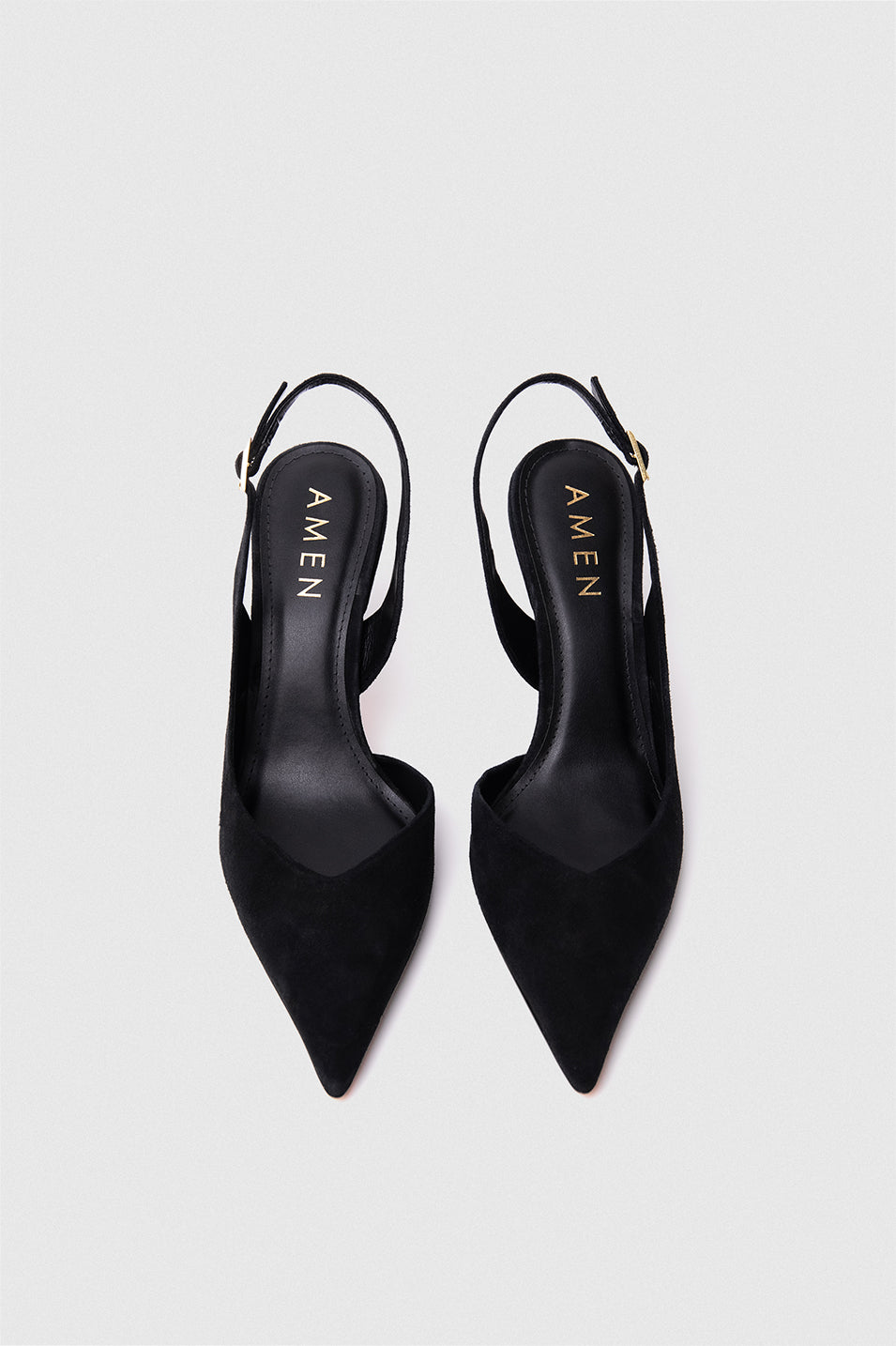 Zapato Amelie Cuero Gamuza Negro