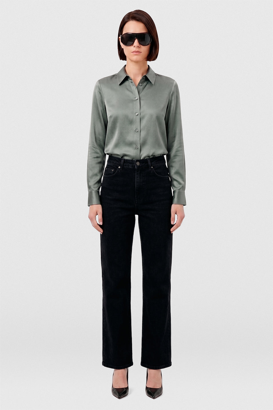 Camisa Lia de Seda gris