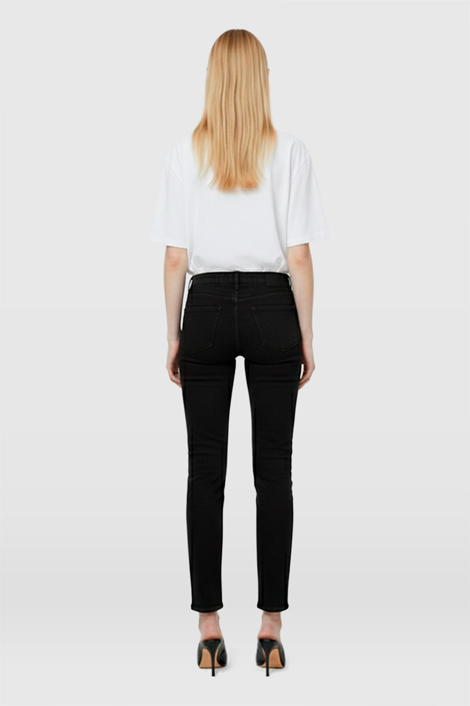 AMEN Leather - JEANS SLIM SARA NEGRO - Jeans de denim