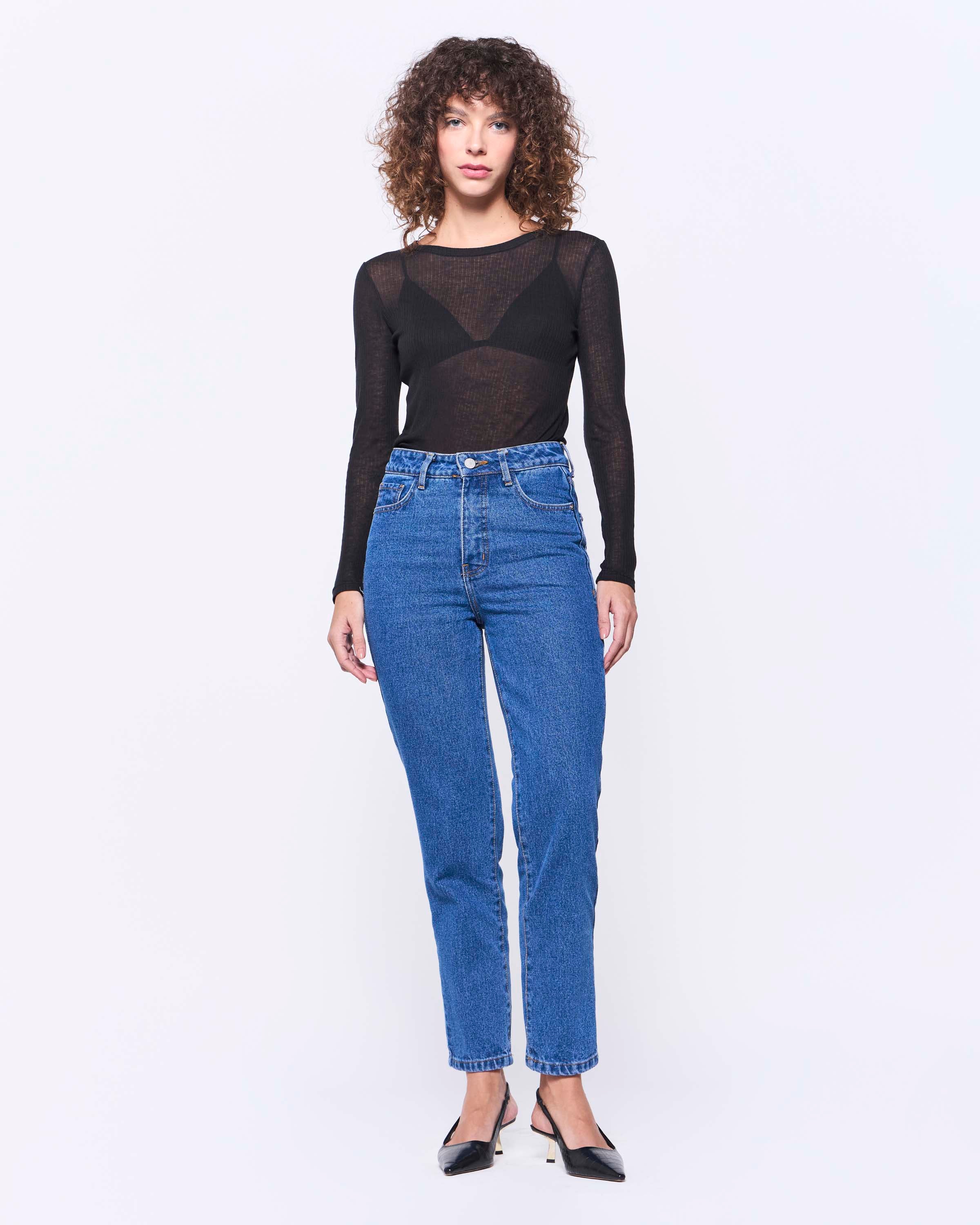 JEANS SLIM SARA AZUL