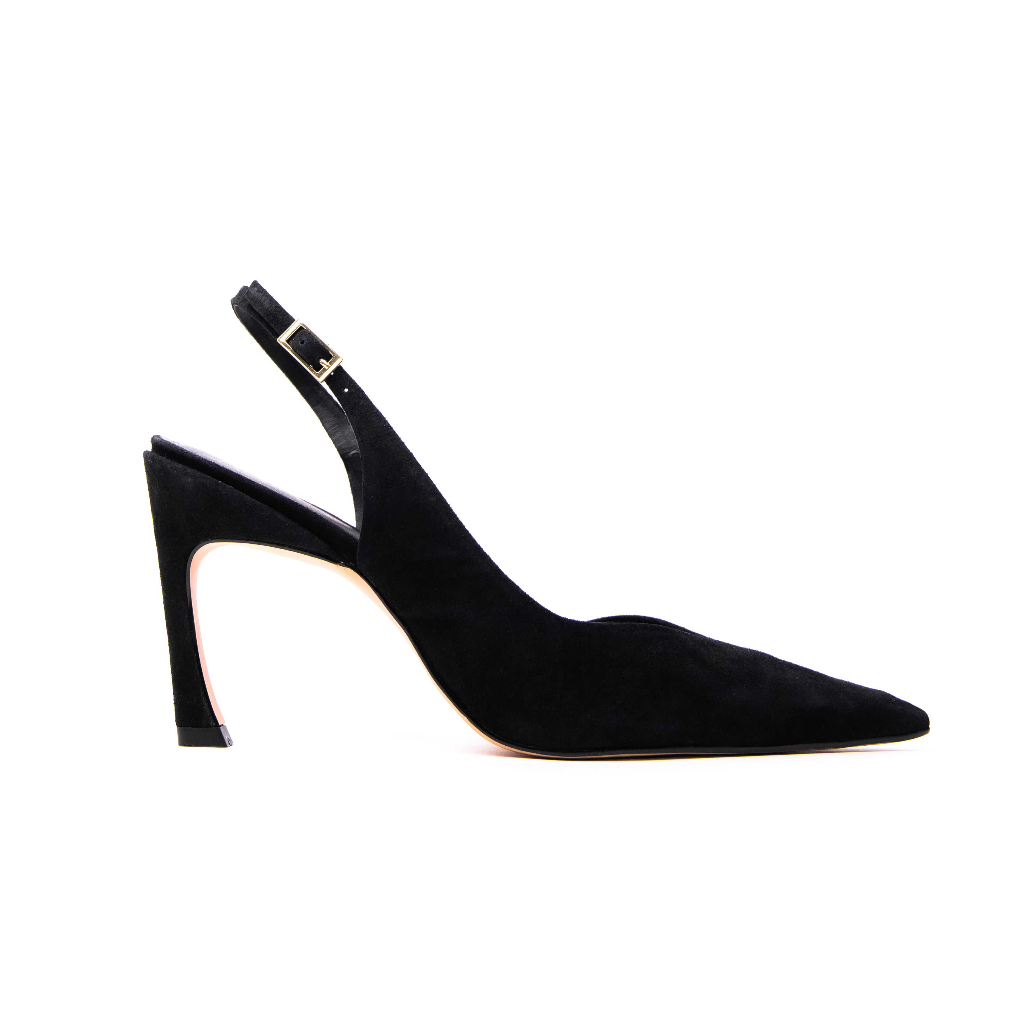 Zapato Amelie Cuero Gamuza Negro