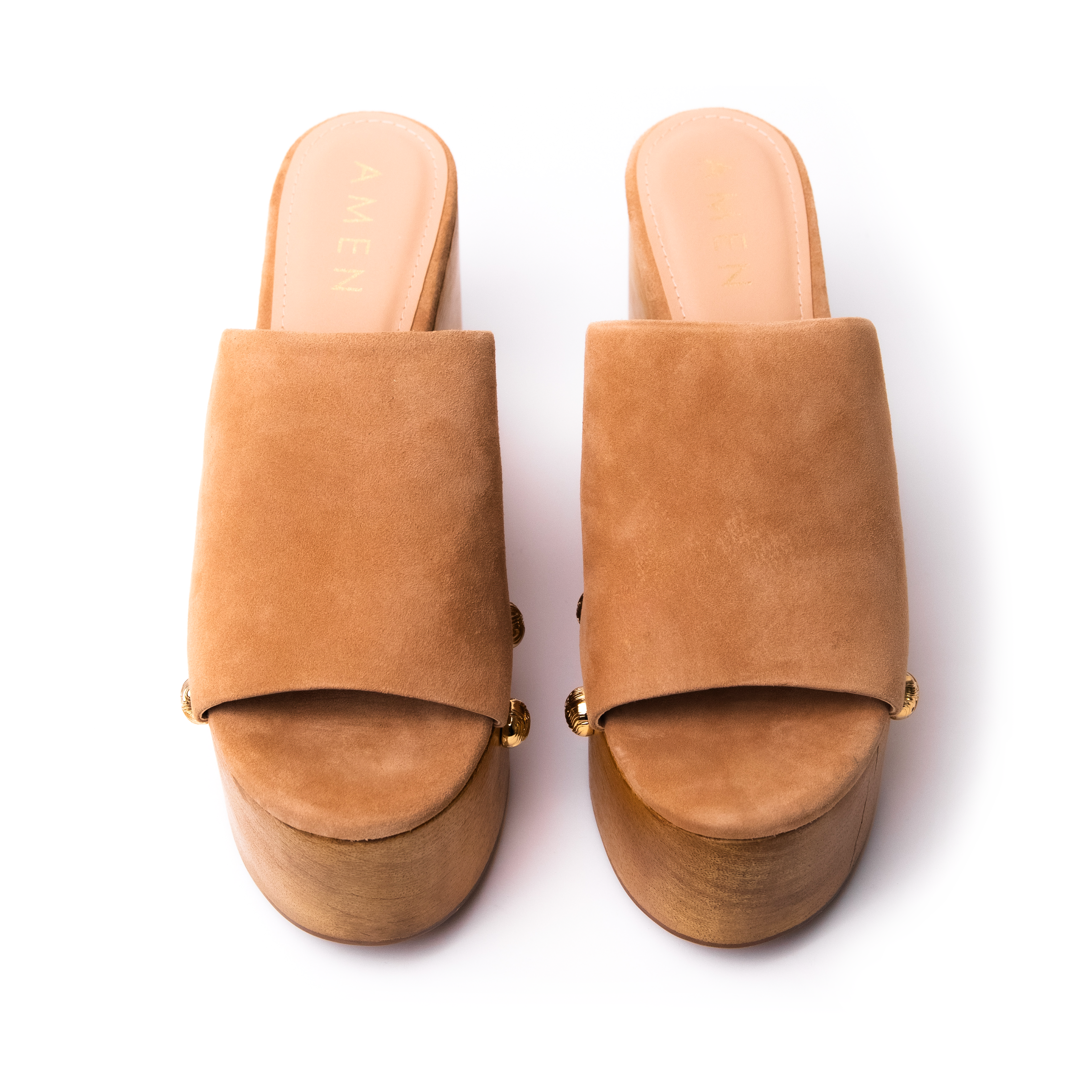 Zapato Camille Cuero Gamuza Caramelo