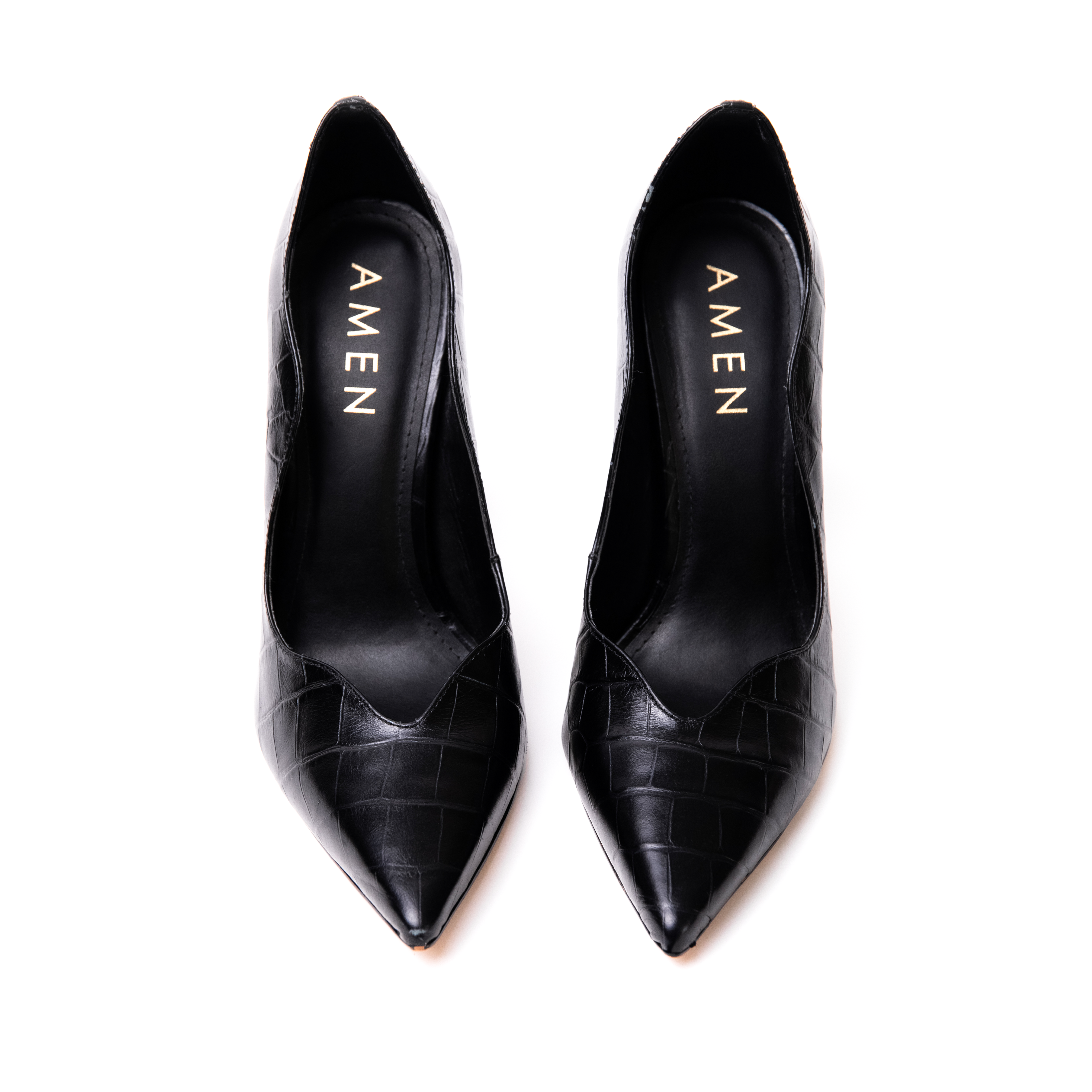 Zapato Celine Cuero Croco Negro