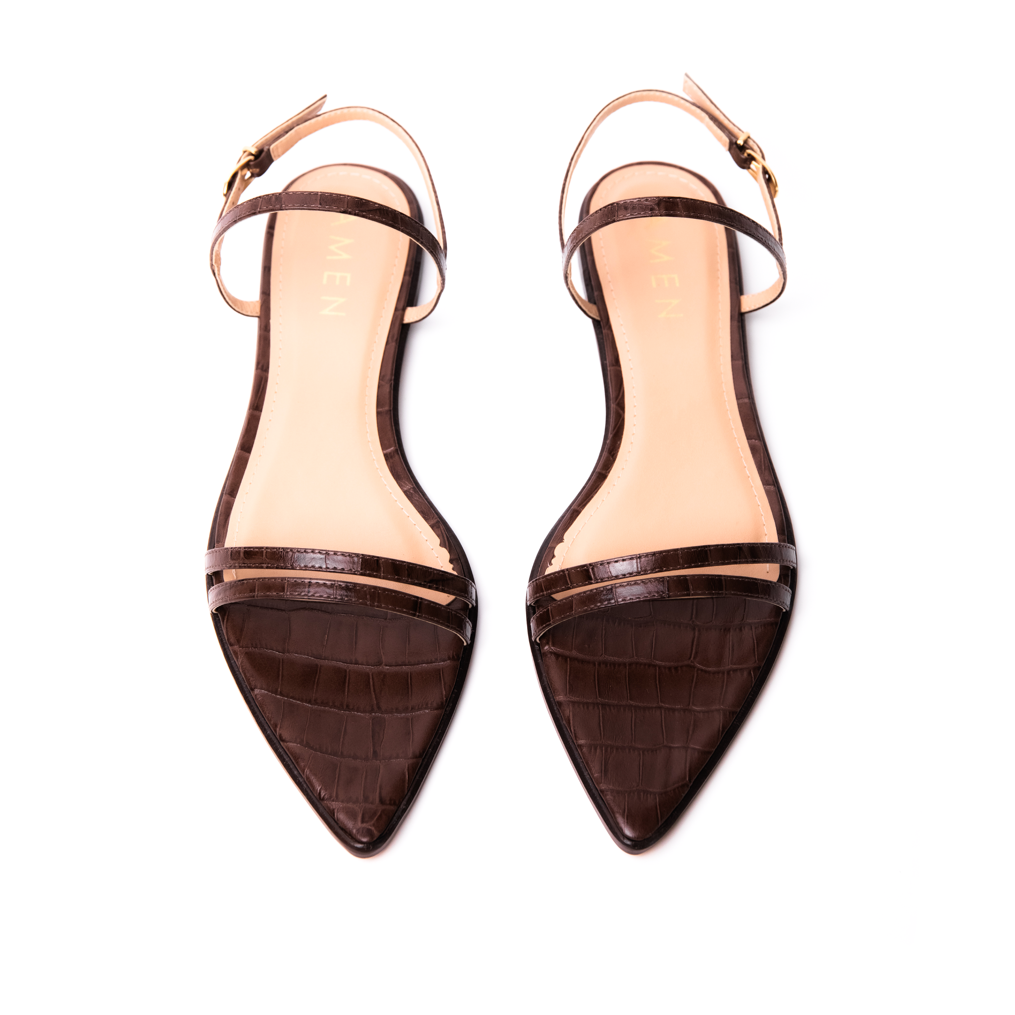 Zapato Jolie Cuero Croco Cafe