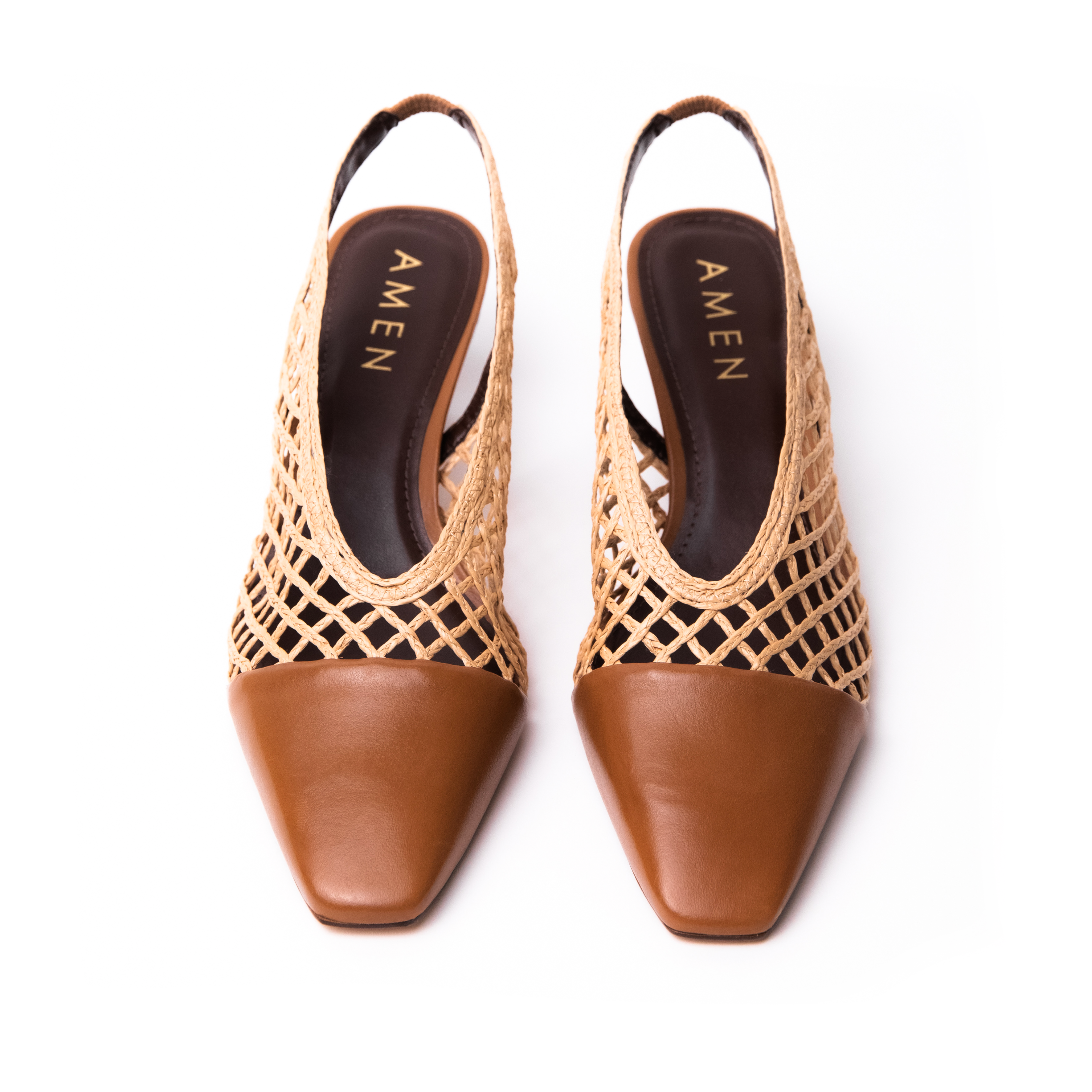 Zapato Agathe Cuero Trenzado Caramelo