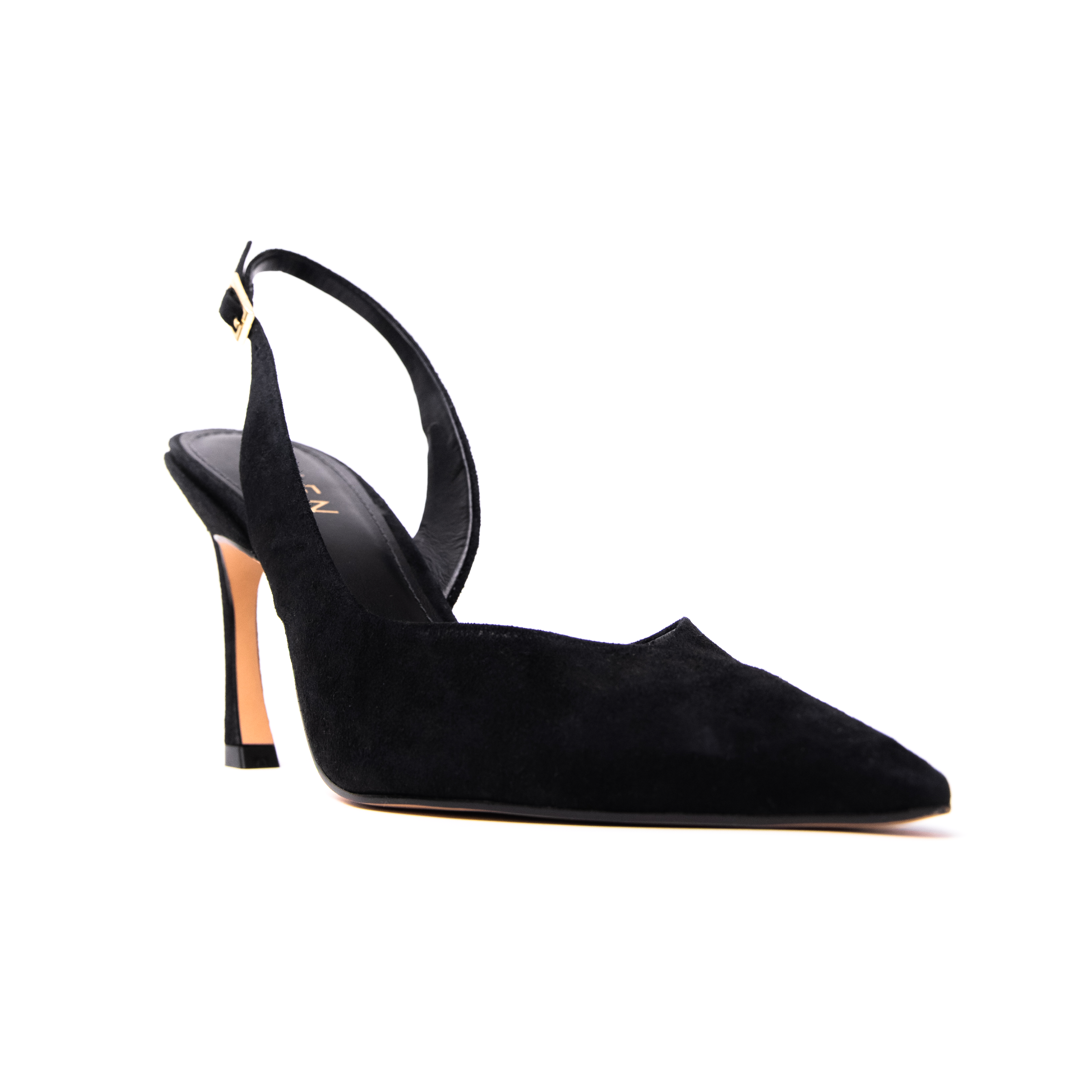 Zapato Amelie Cuero Gamuza Negro