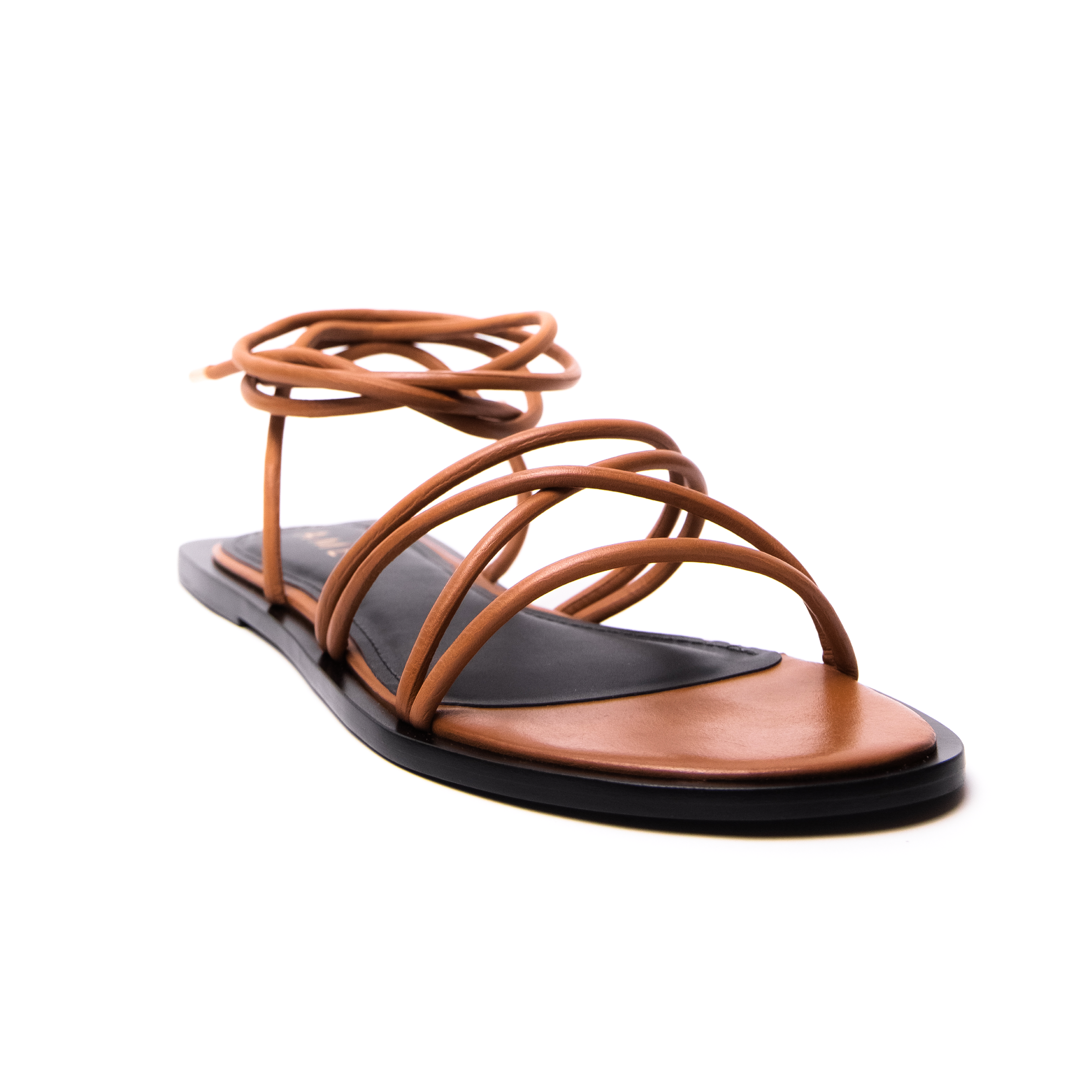 Zapato Claudine Cuero Trenzado Caramelo