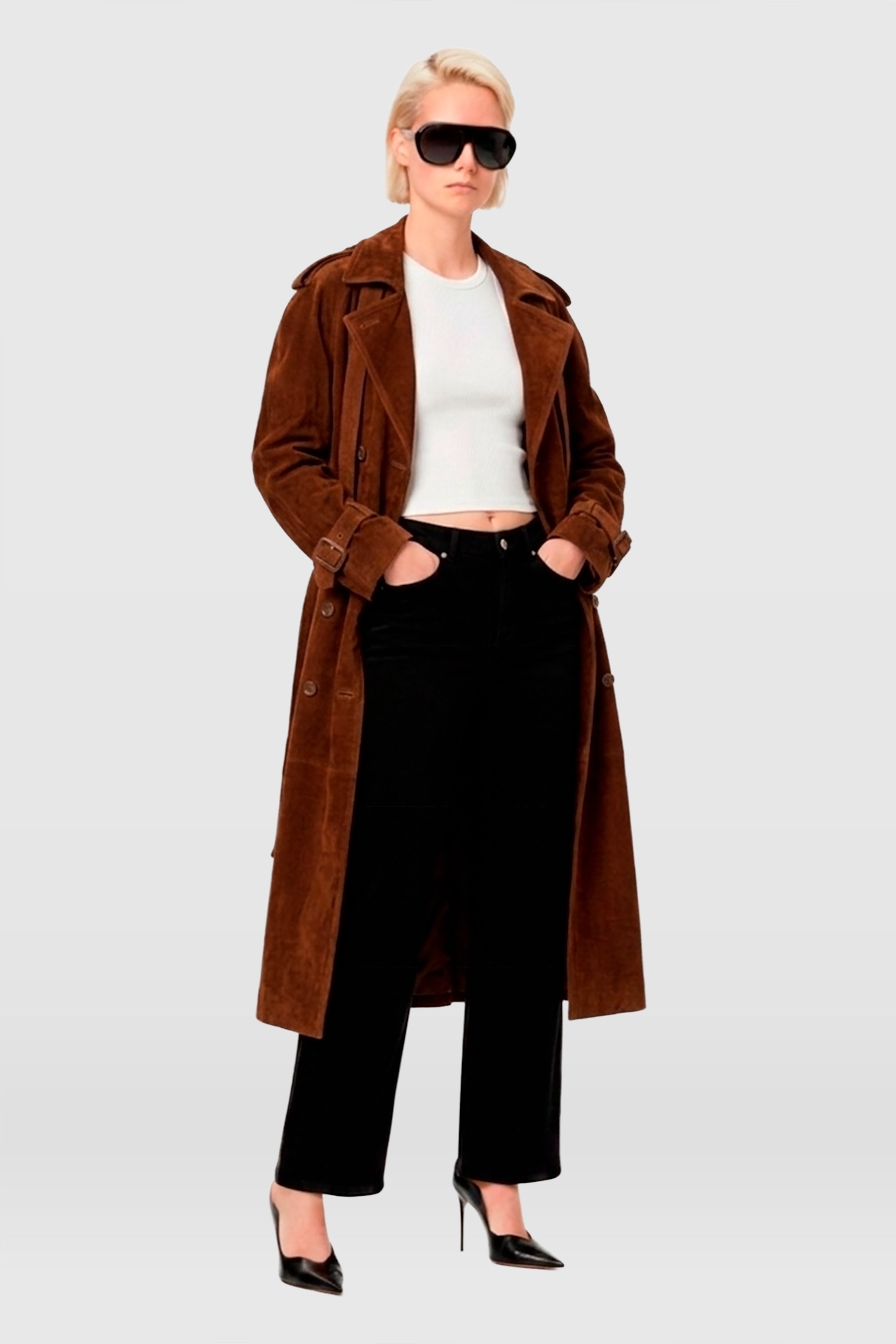 SELENA SUEDE TRENCH