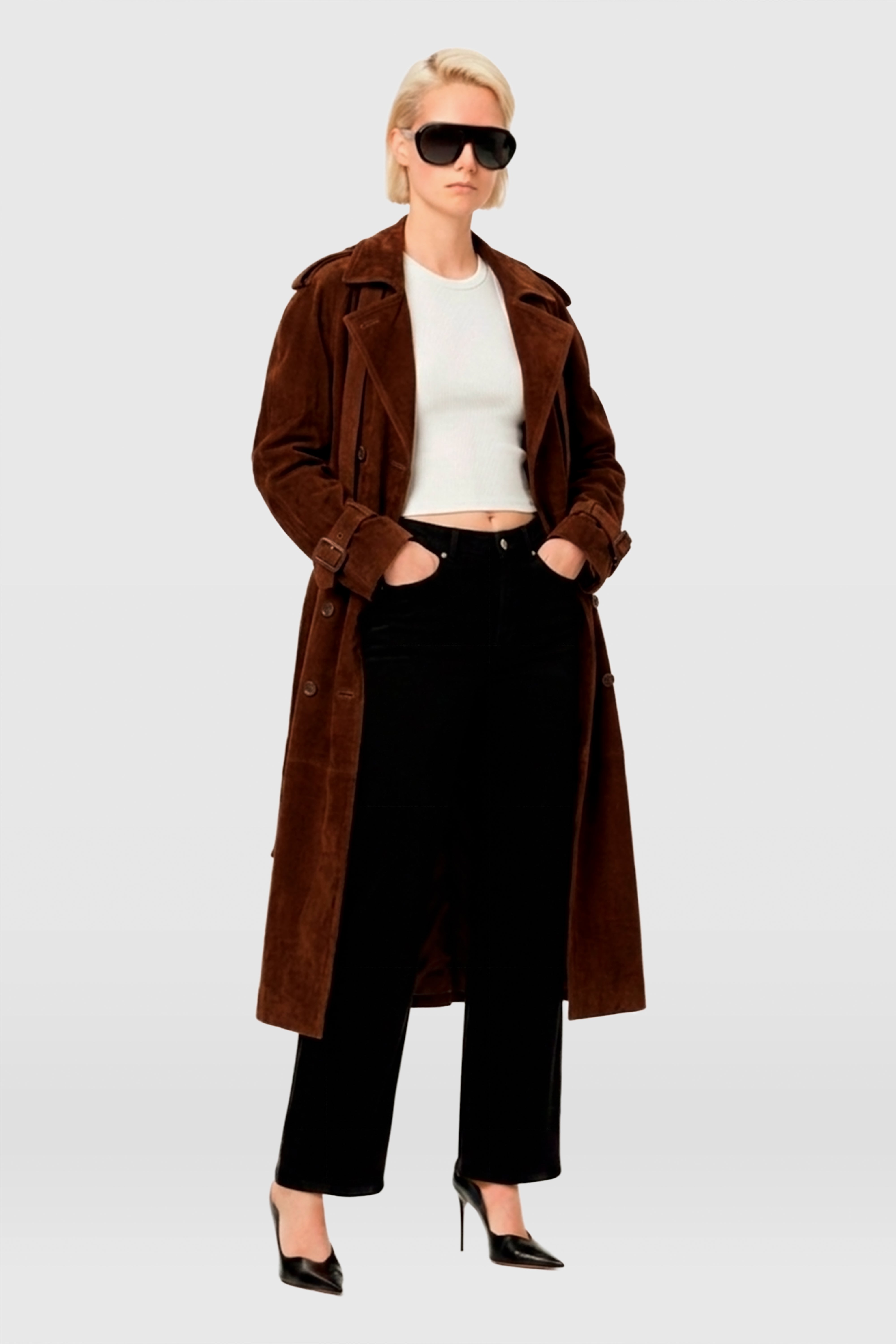 SELENA SUEDE TRENCH