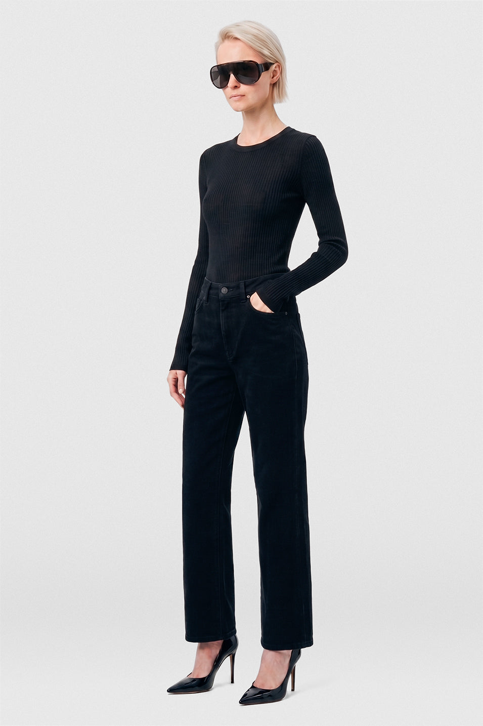Polera Tela Mujer Negro Maia