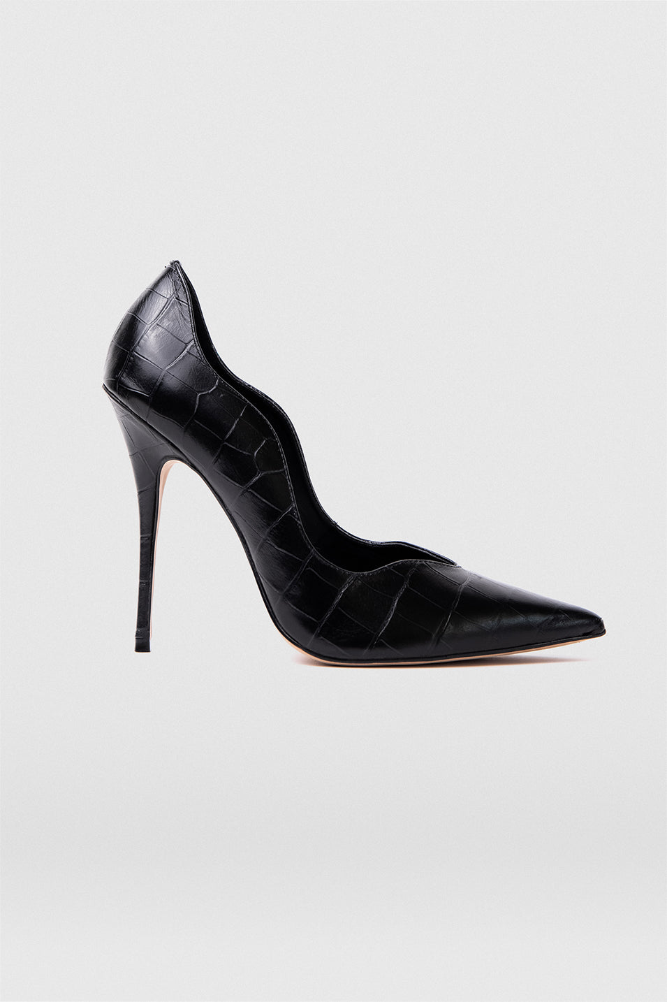 Zapato Celine Cuero Croco Negro