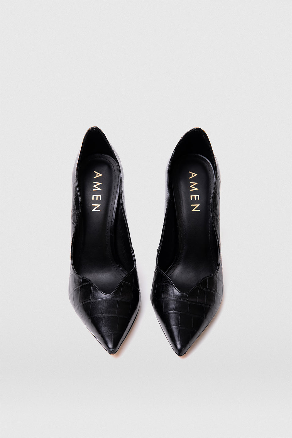 Zapato Celine Cuero Croco Negro