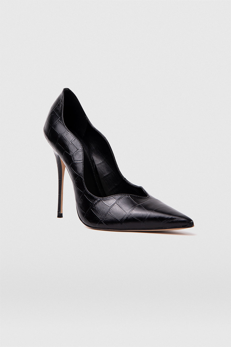Zapato Celine Cuero Croco Negro