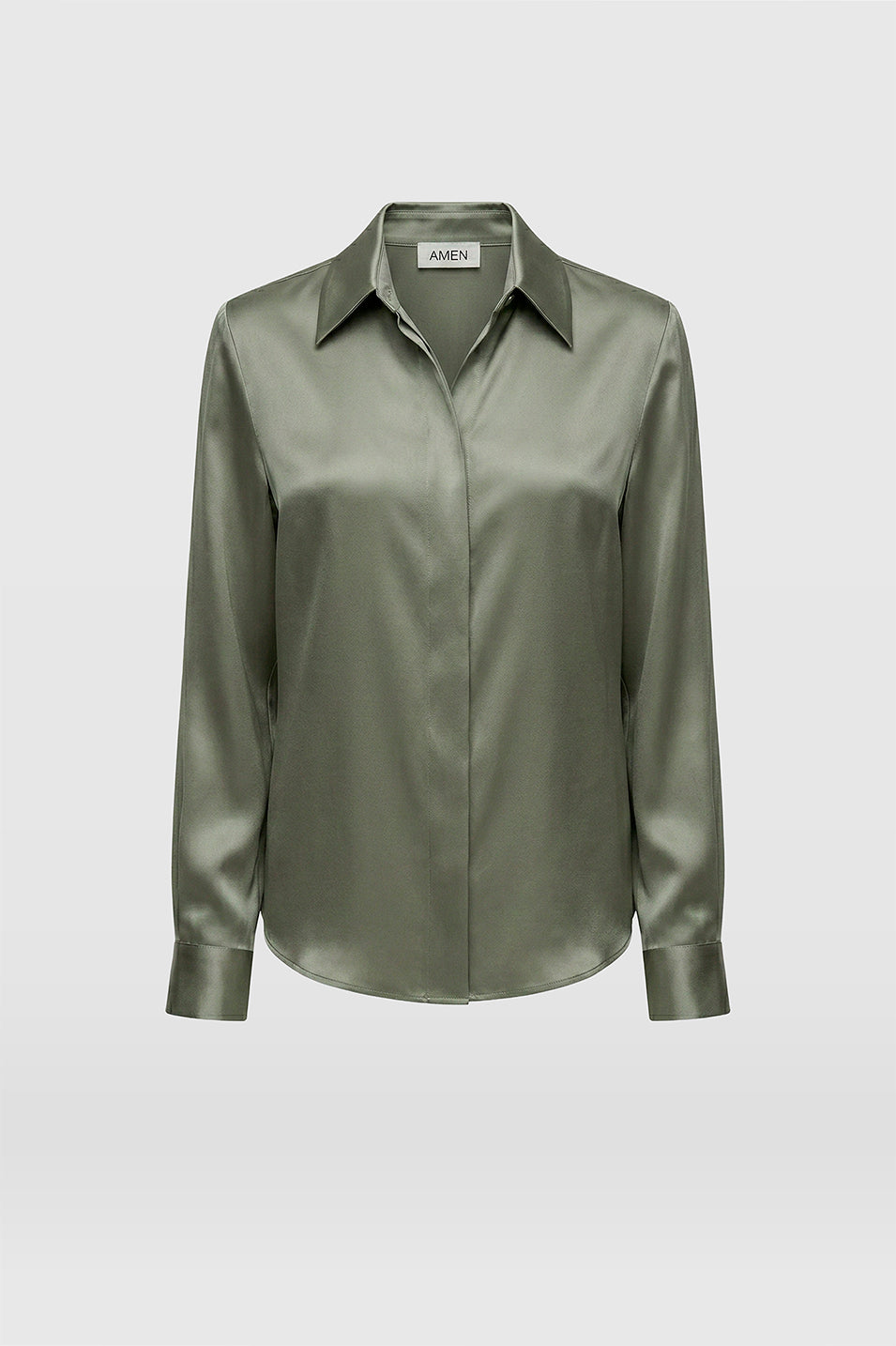 AMEN Leather - GREY LIA SHIRT - Top de seda