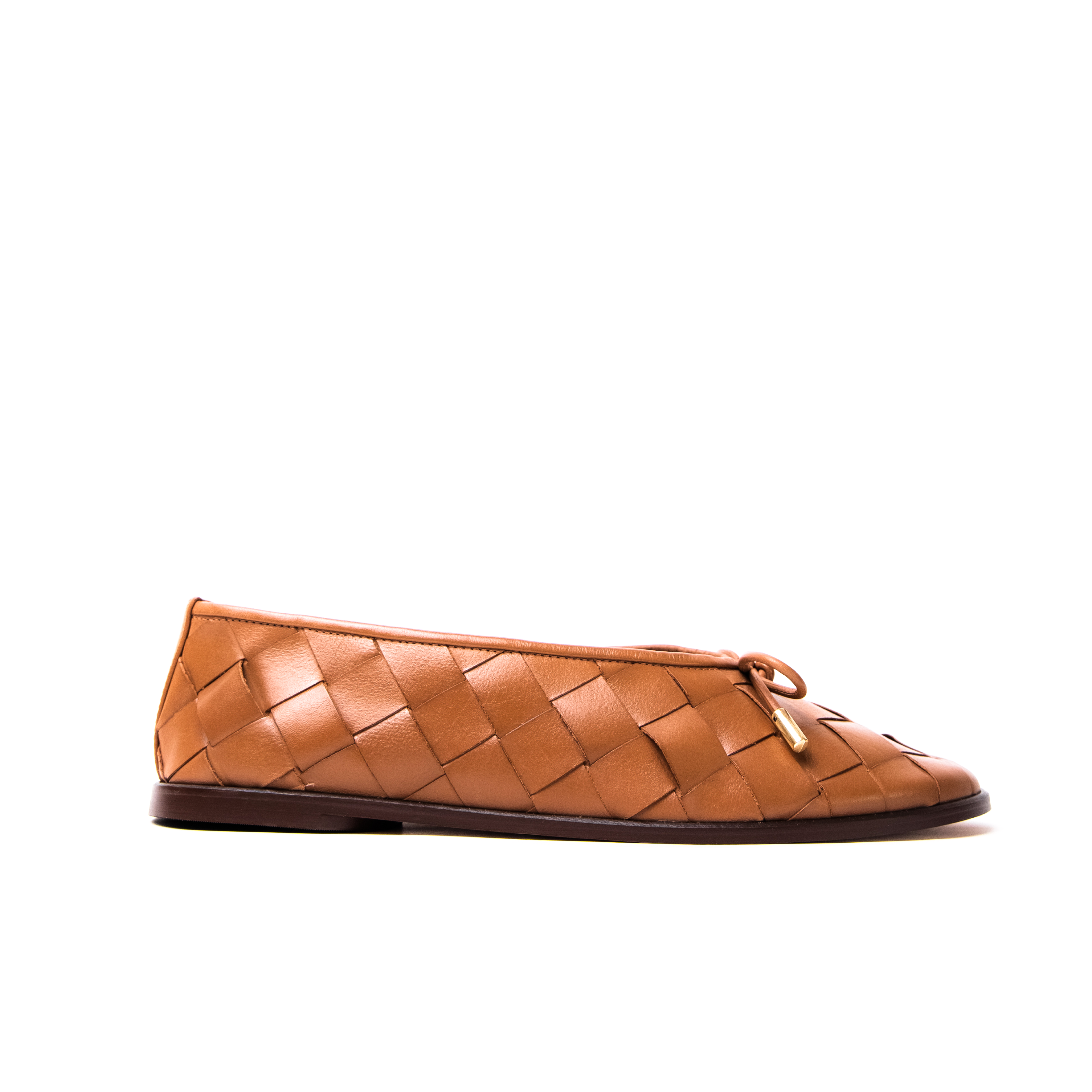 Zapato Elise Cuero Trenzado Caramelo