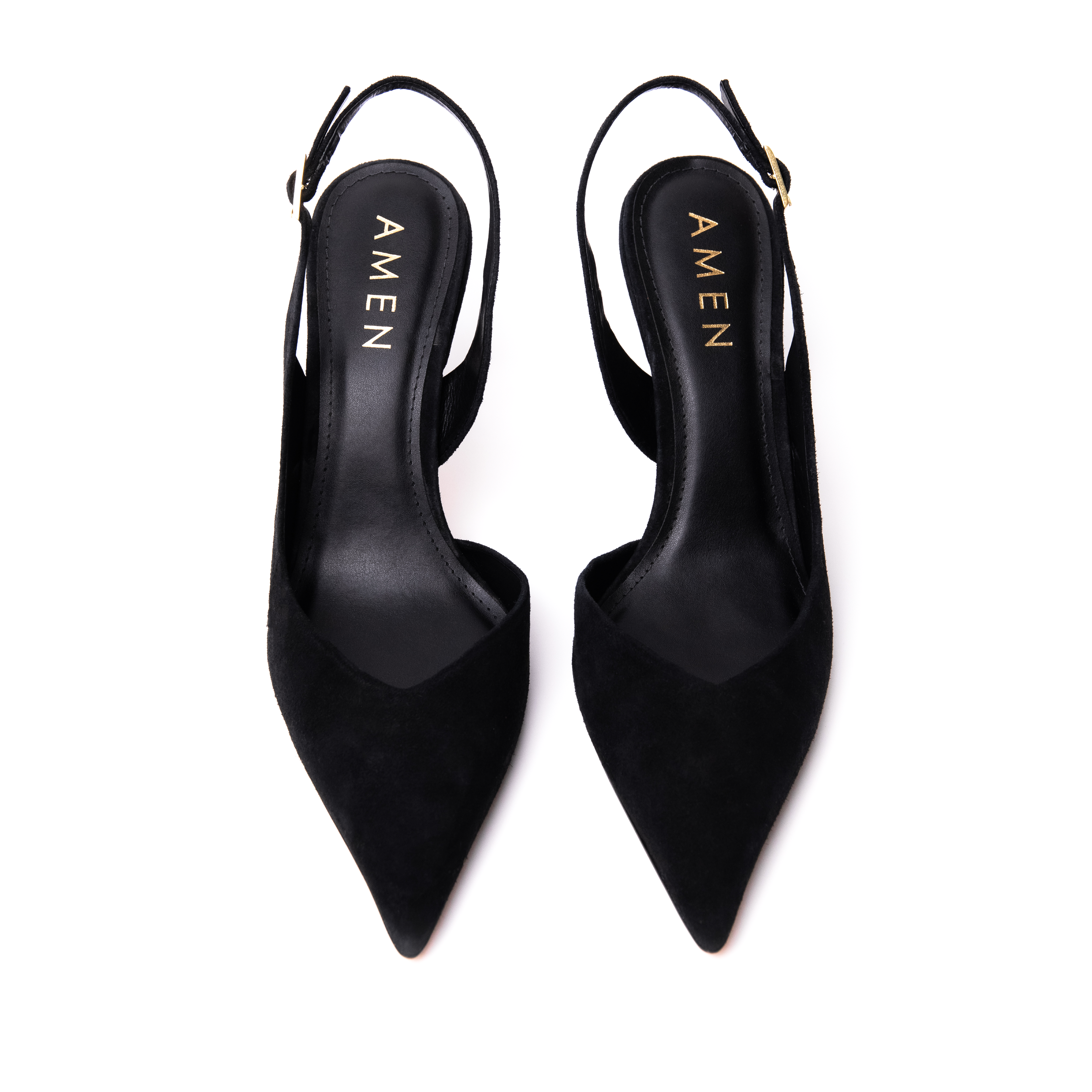 Zapato Amelie Cuero Gamuza Negro