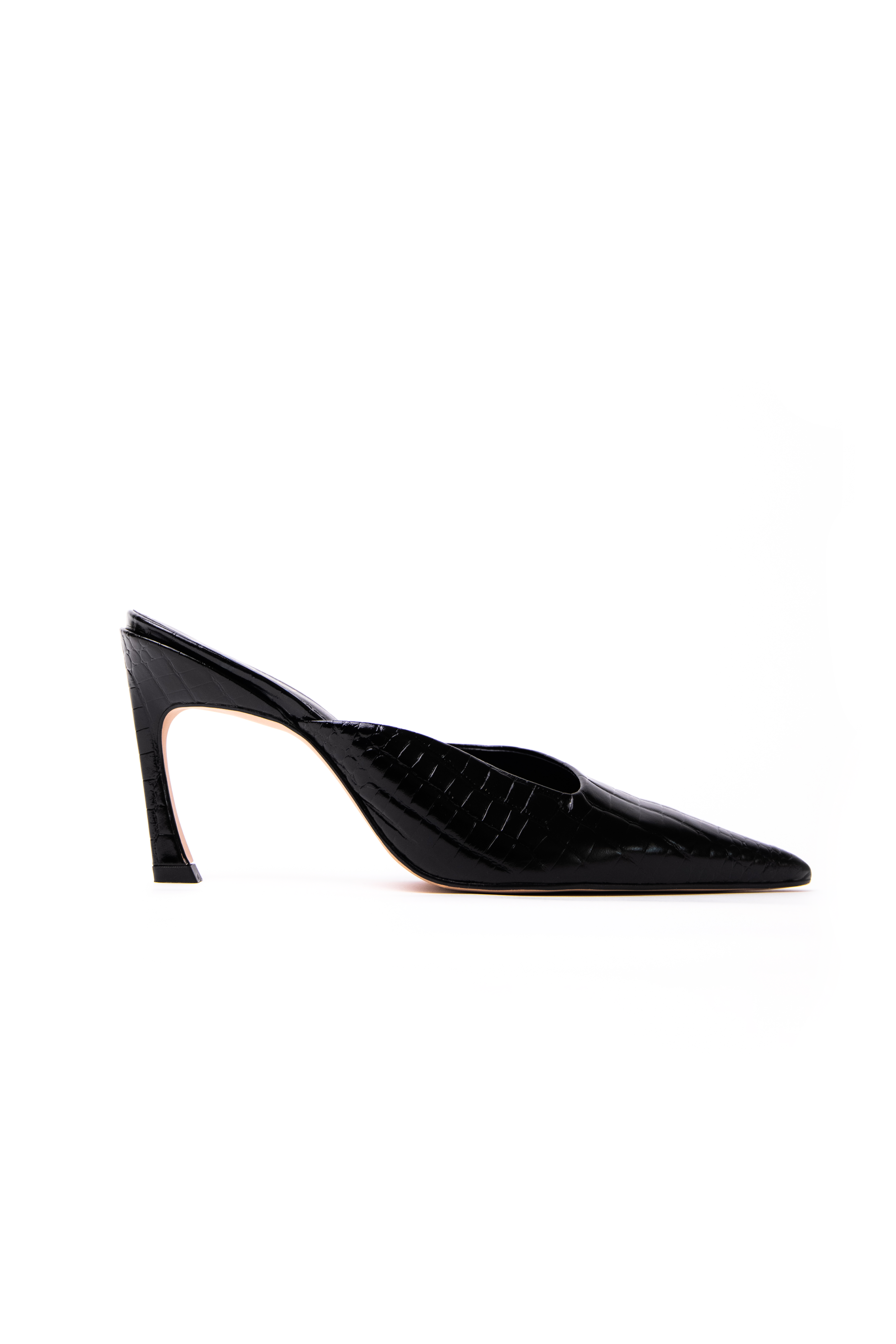 Zapato Sophie Cuero Croco Negro