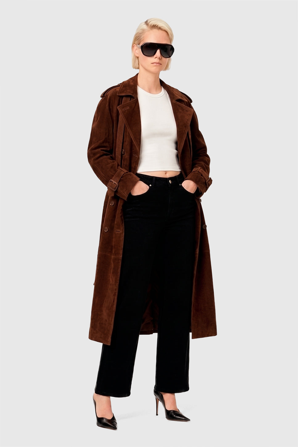SELENA SUEDE TRENCH