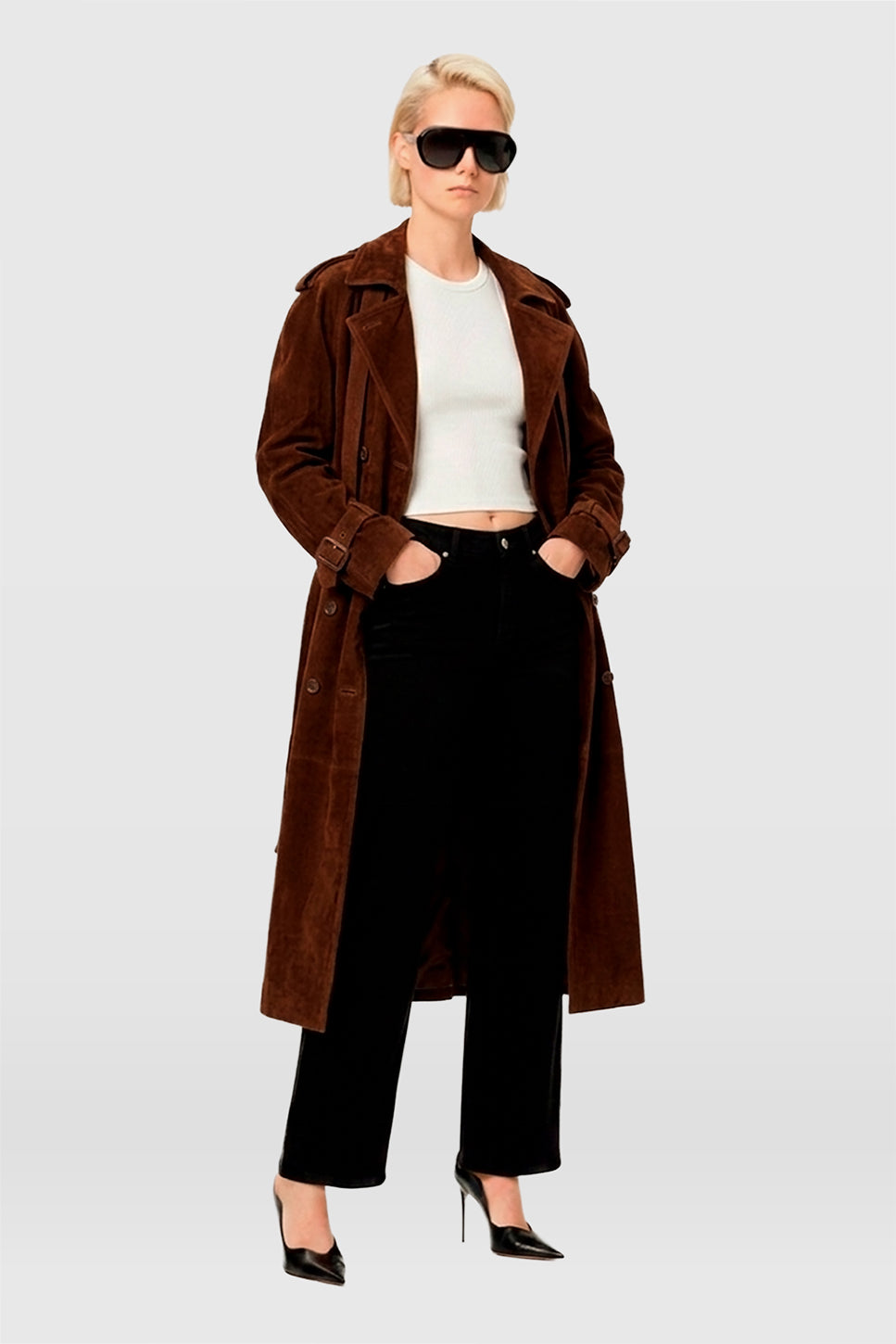 SELENA SUEDE TRENCH