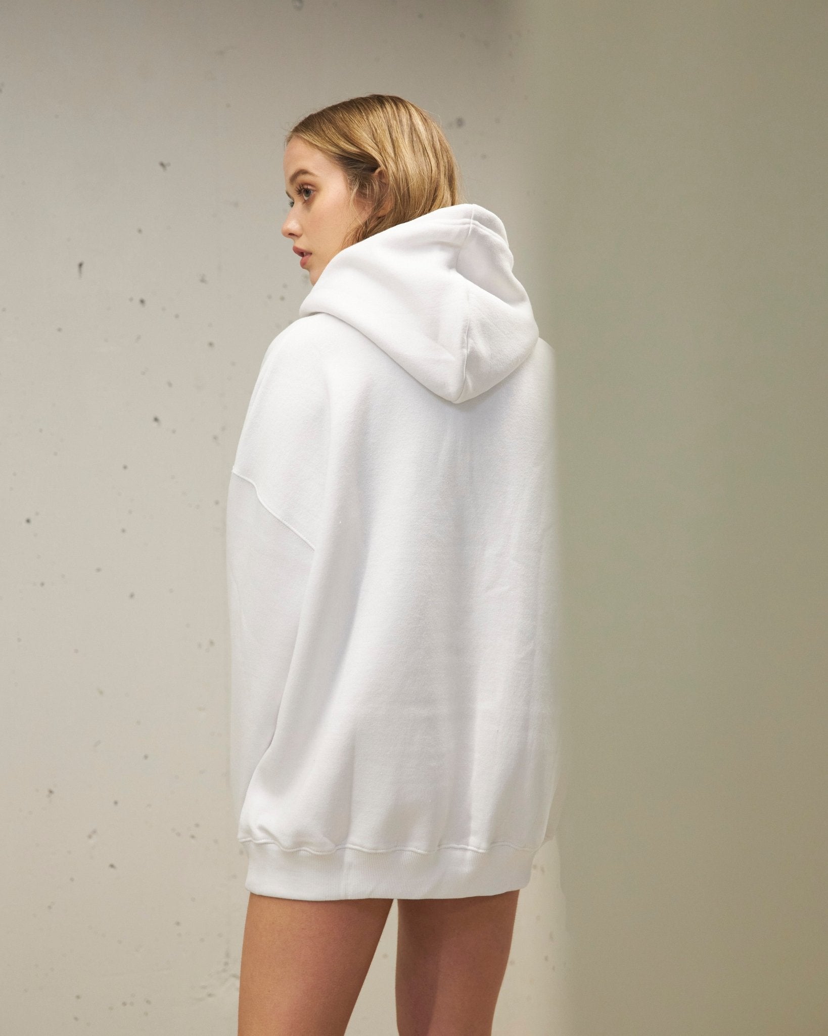 ALEXA WHITE HOODIE - AMEN LEATHER