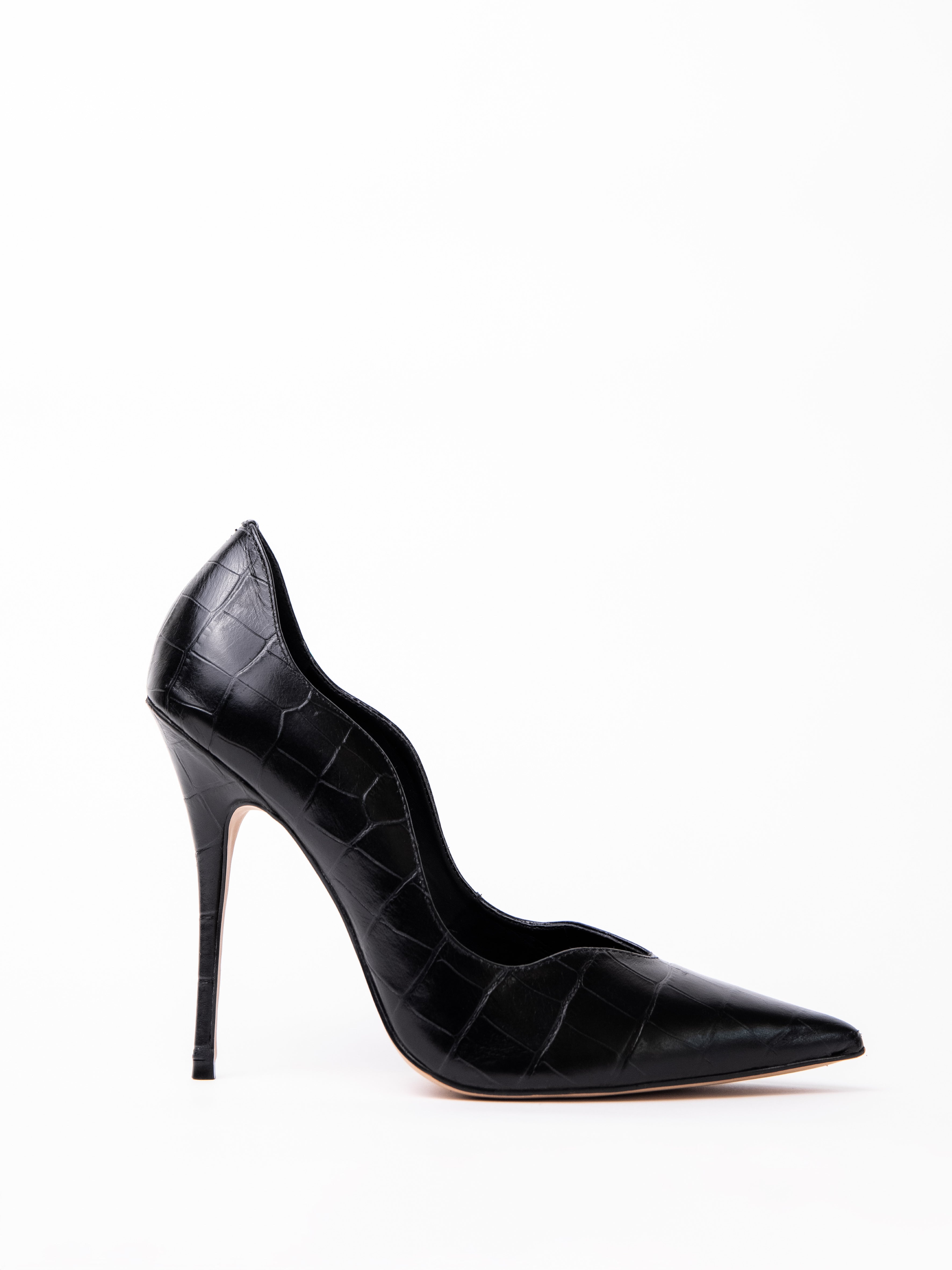 Zapato Celine Cuero Croco Negro