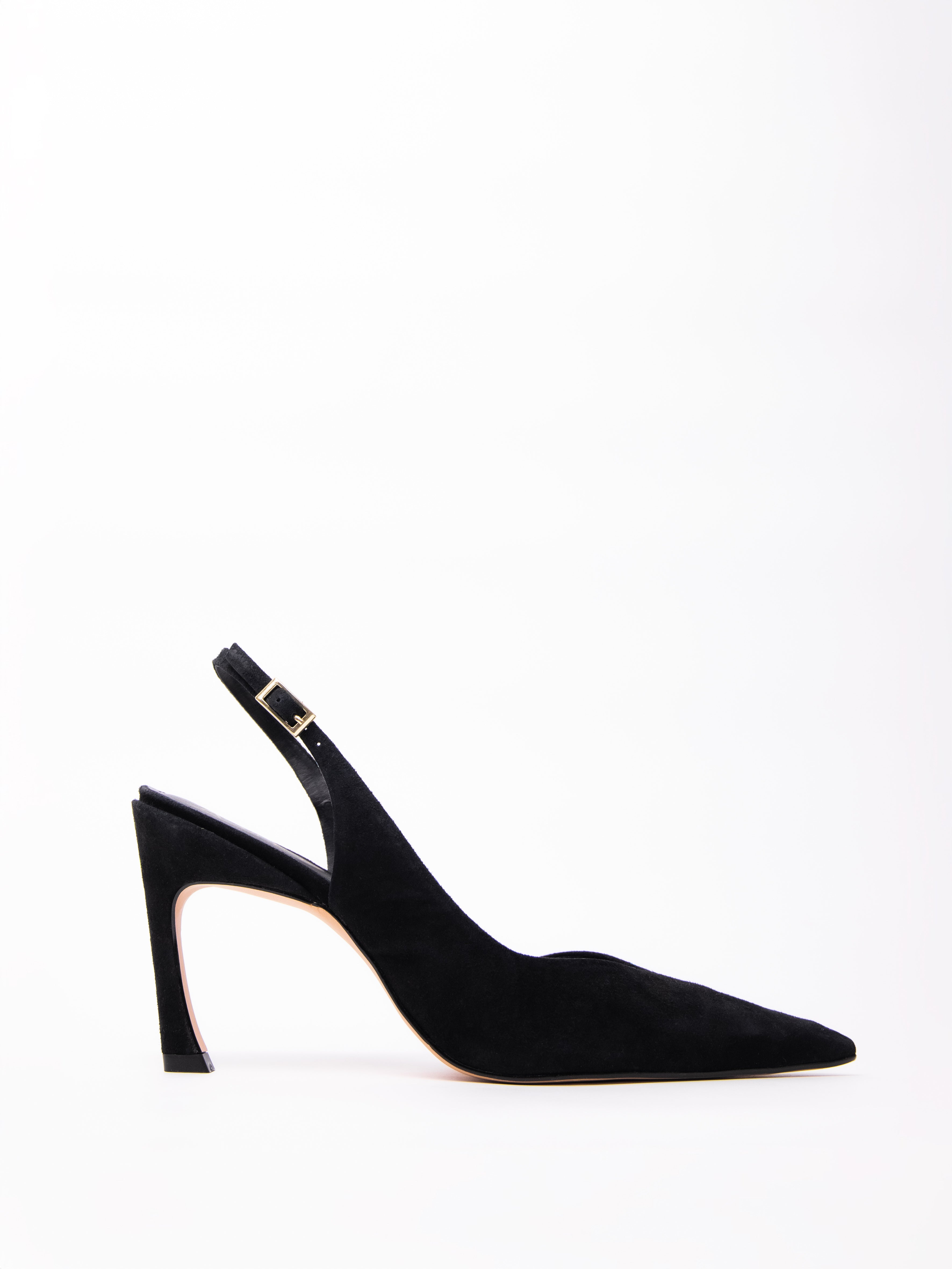 Zapato Amelie Cuero Gamuza Negro