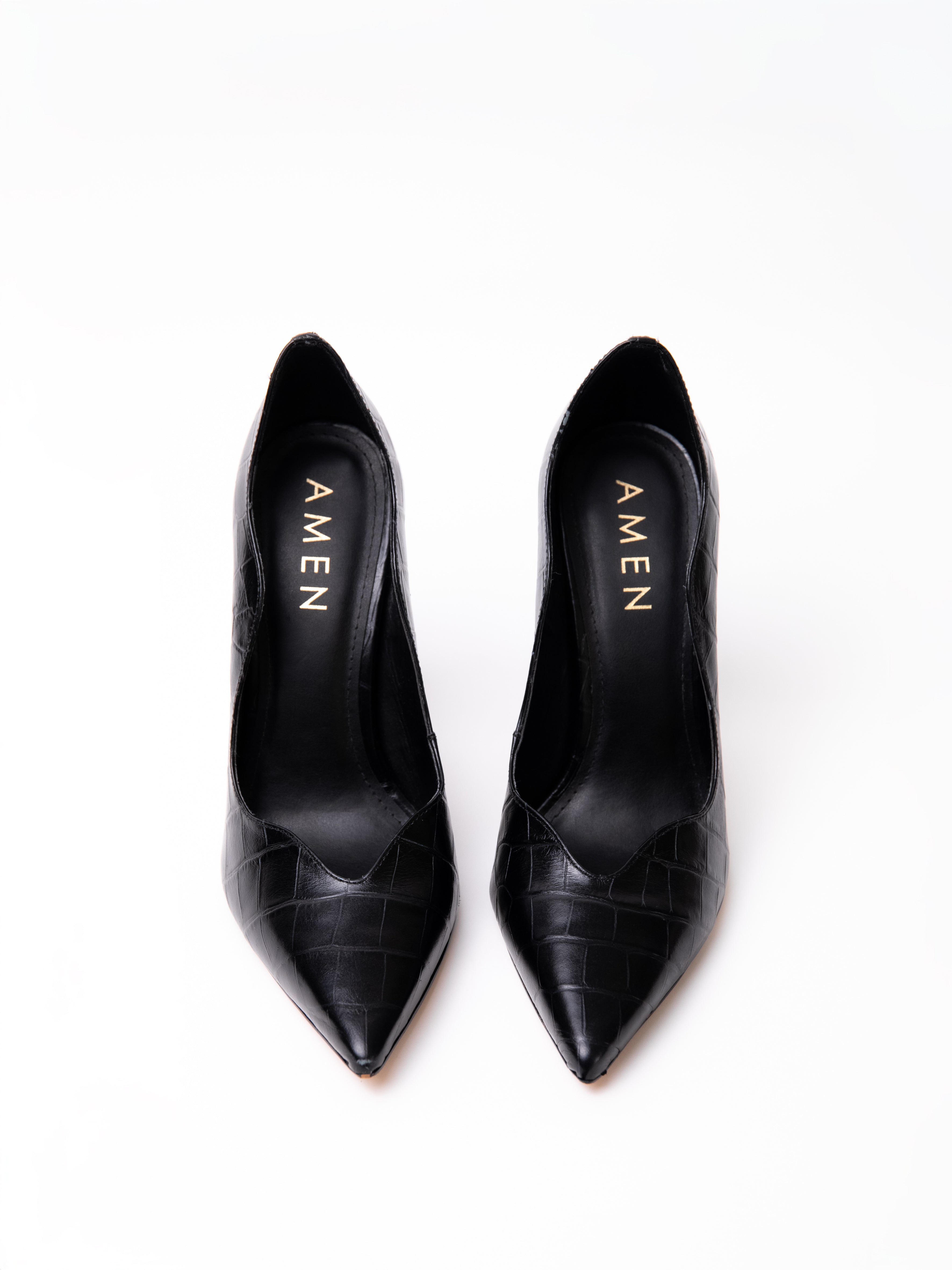 Zapato Celine Cuero Croco Negro
