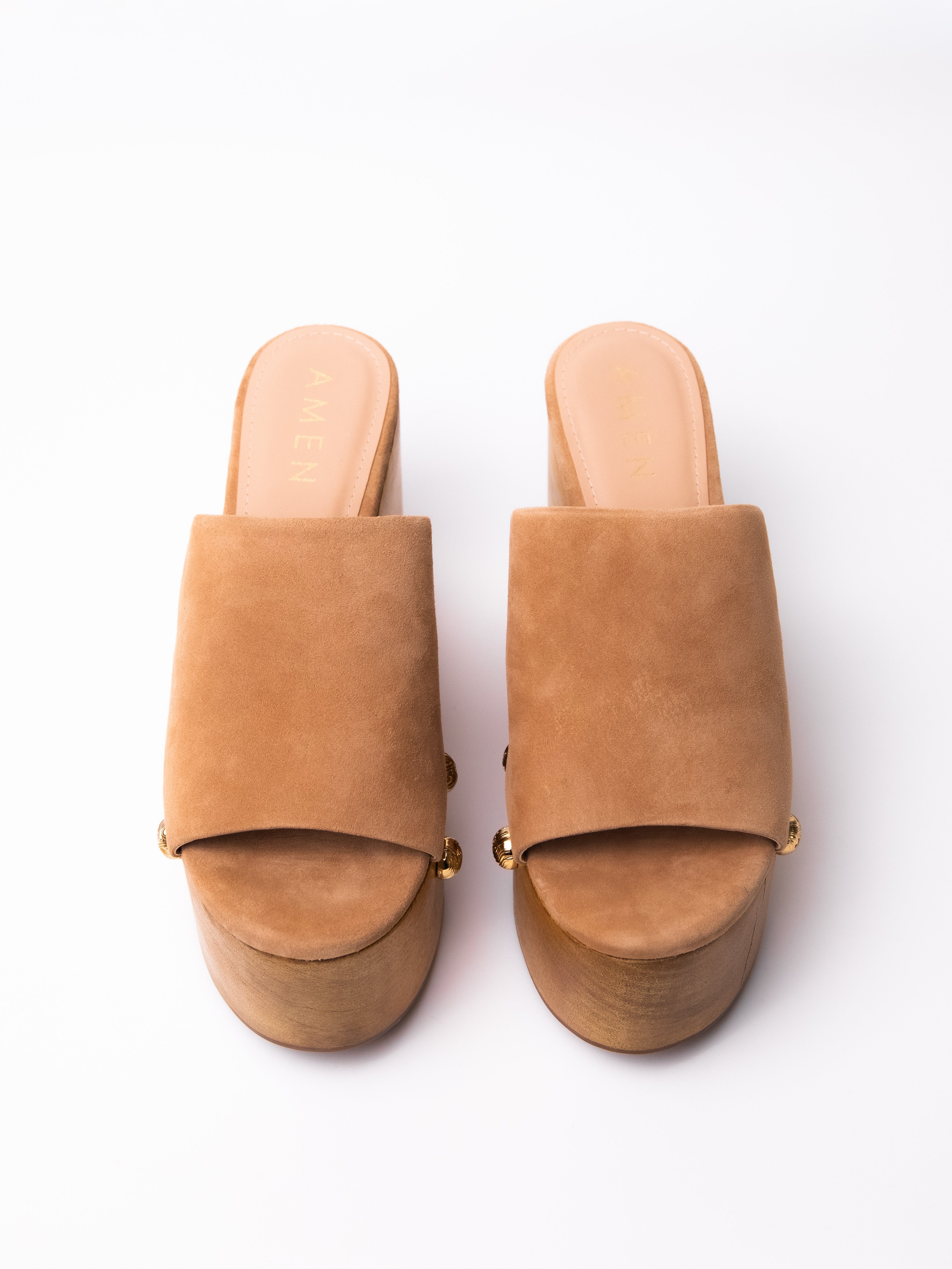 Zapato Camille Cuero Gamuza Caramelo