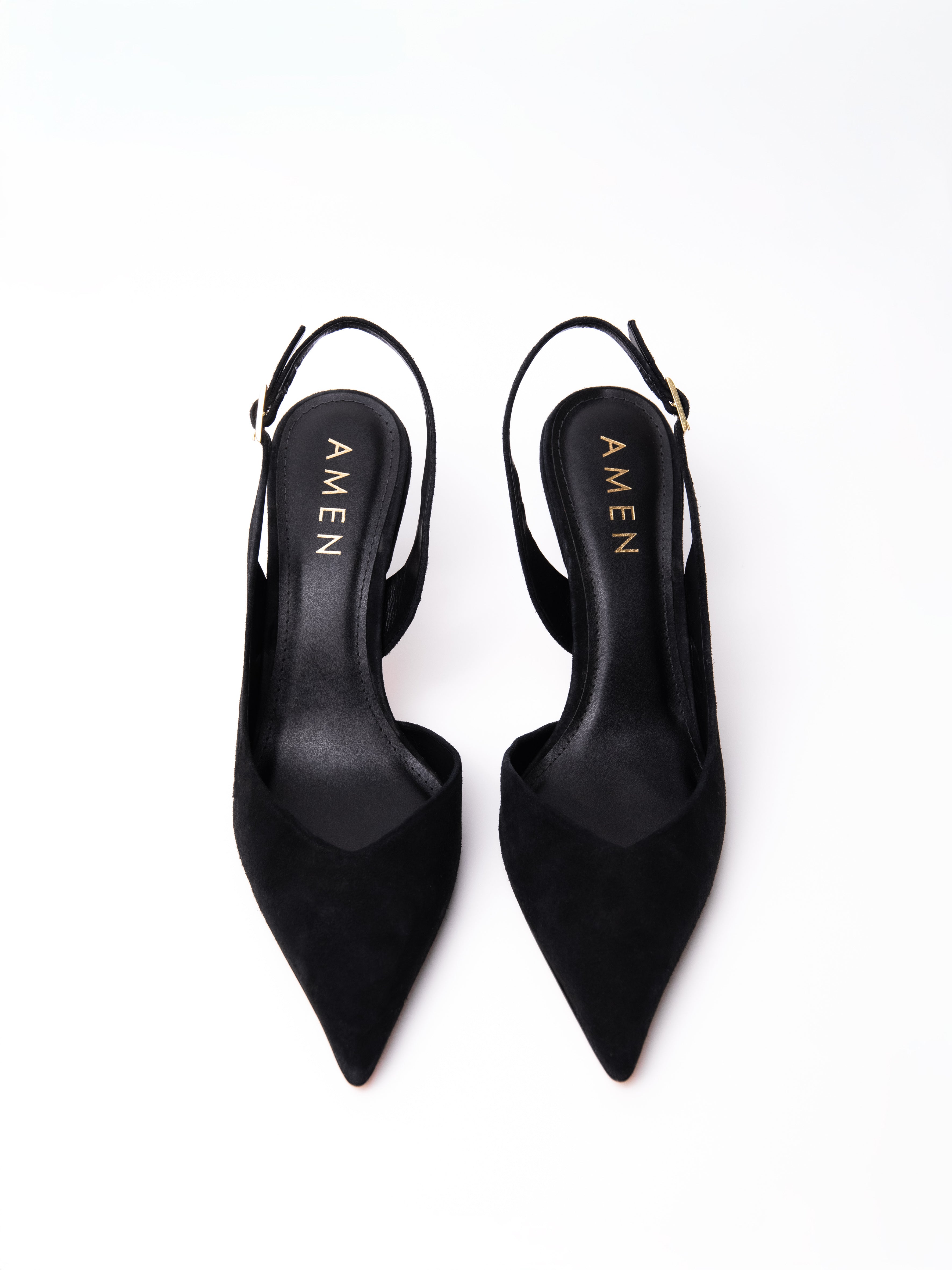 Zapato Amelie Cuero Gamuza Negro