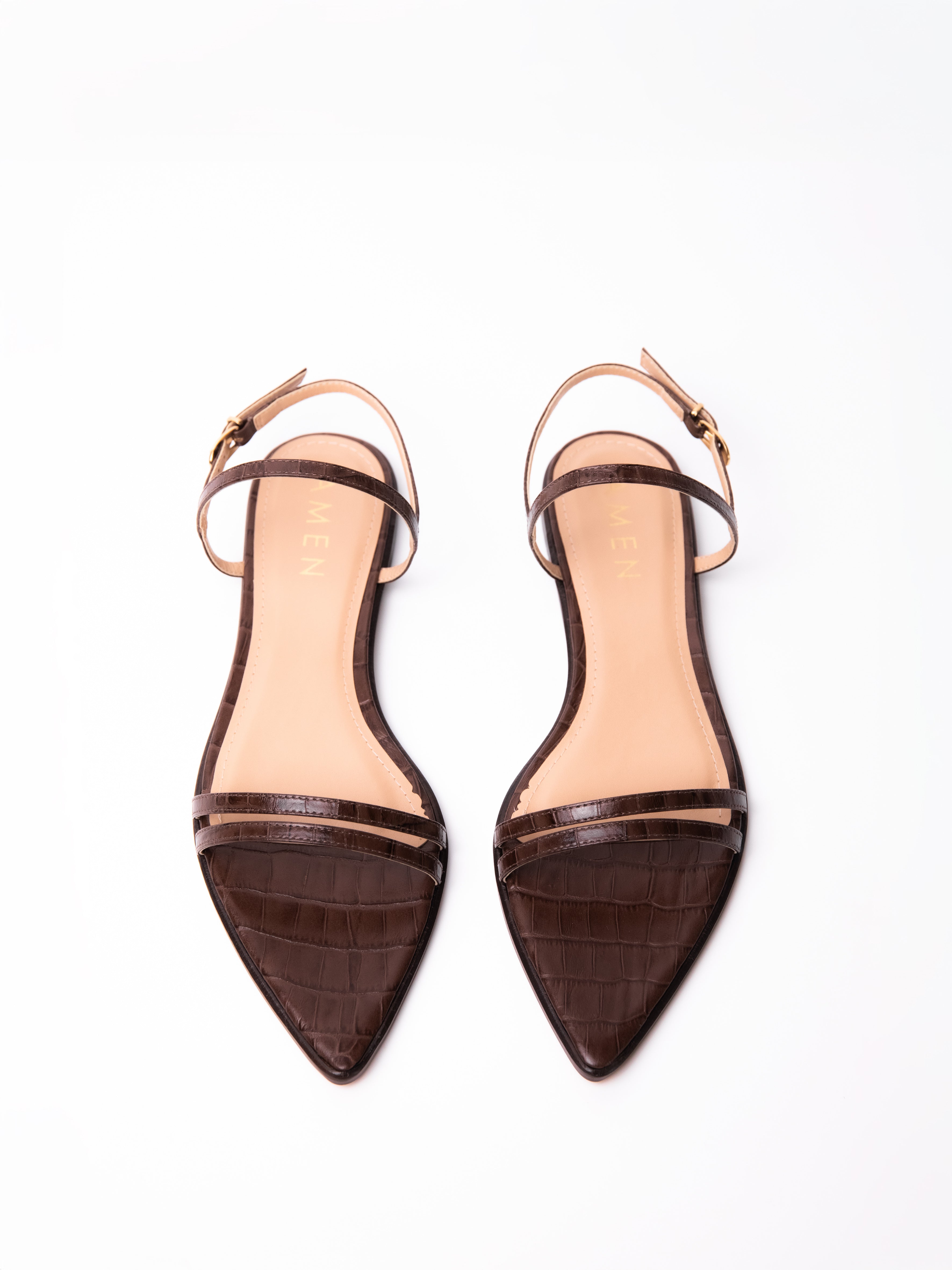 Zapato Jolie Cuero Croco Cafe
